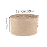 54 Yard 4 Inch Premium Burlap Ribbon, Natural Color Jute Fabric Crafts
