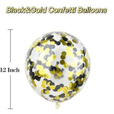 Black Gold Balloon Garland Kit 124pcs Birthday Wedding New Year Decor