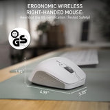 Stream Mouse Comfort, Wireless Ergonomic Mouse With Rubberized Thumb Support, Special For Right-Handed, 2.4 Ghz, 6 Silent Buttons, White