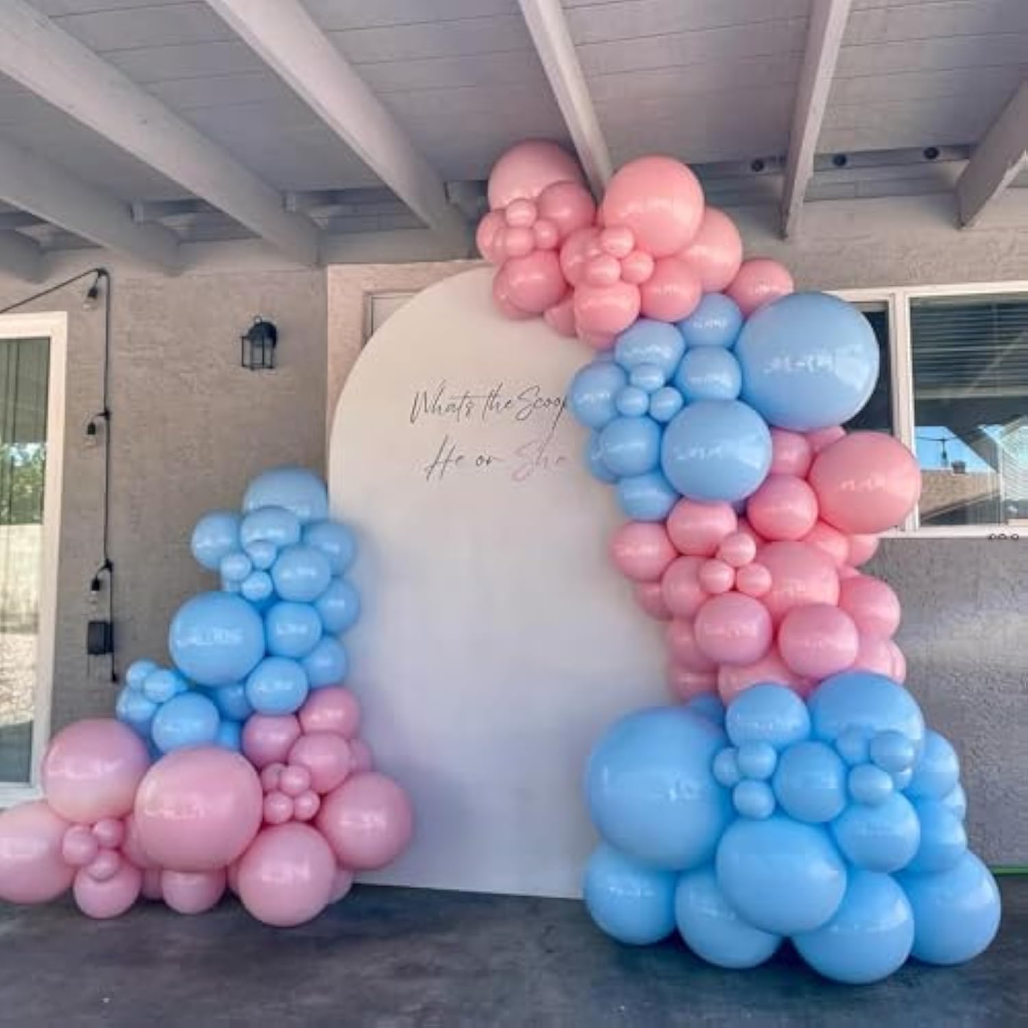 Pink & Blue Balloon Arch Kit  Metallic Balloons for Gender Reveal, Baby Shower, Party Decor