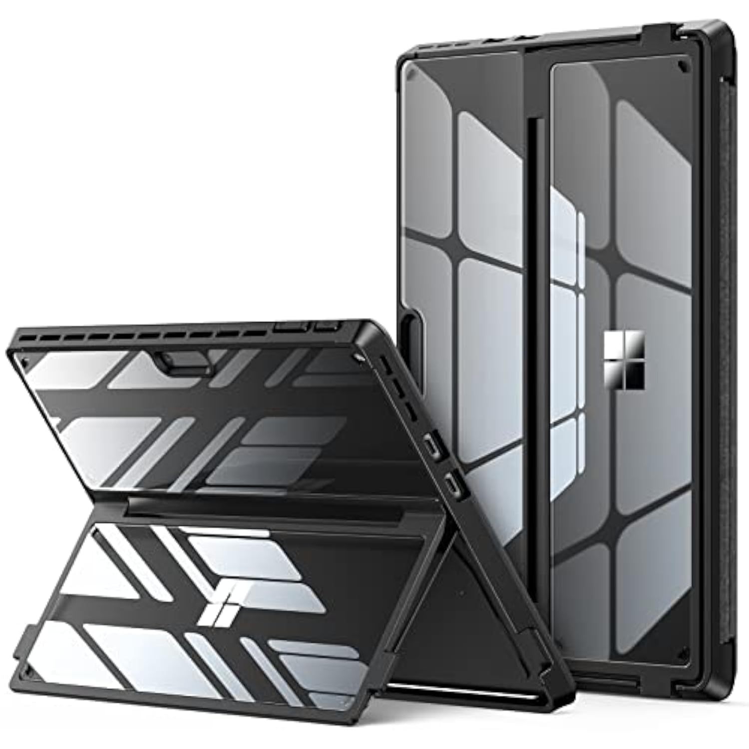 Surface Pro 9 Case, Crystal Clear Multi-Angle Shockproof Cover Compatible With