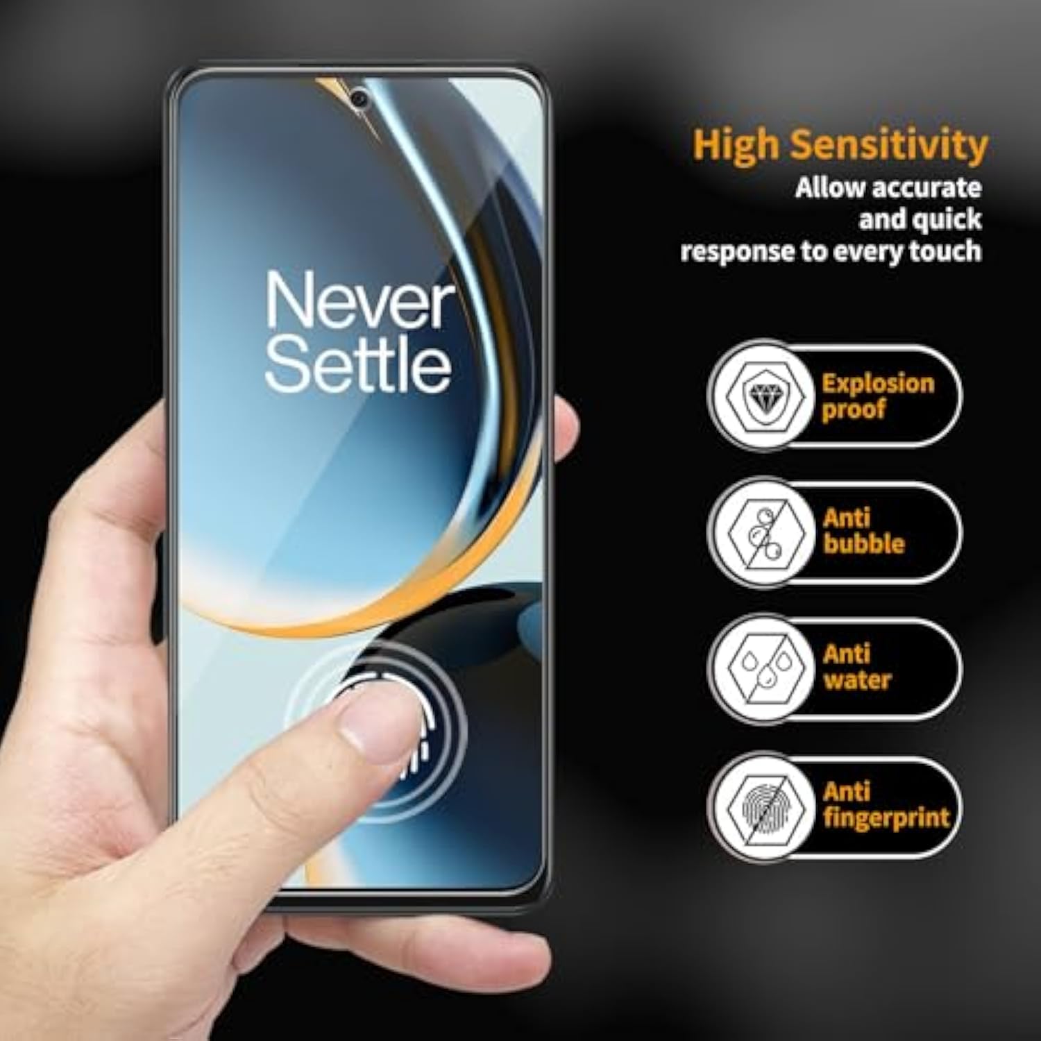 3 Pack For Oneplus Nord N30 5G / Cph2513 / Cph2515 Tempered Glass Screen Protector, Scratch-Proof, Bubble-Free,Hd Transparent, 9H Hardness,Bubble Free,Case Friendly