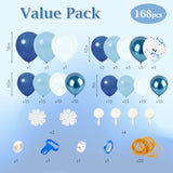 130pcs Navy & Light Blue Balloon Arch Kit for Baby Shower, Birthday, Wedding and Graduation