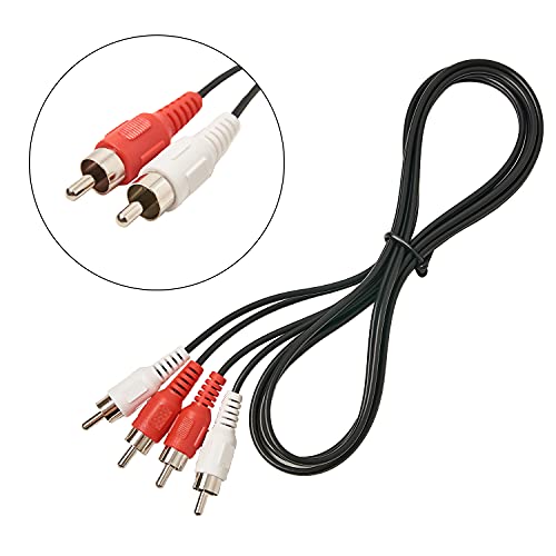 (2 Pcs) RCA Stereo Audio Cable, 2-RCA Male to 2-RCA Male (5 FT), Stereo Audio 2RCA Cord Male to Male Connector