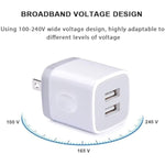 Usb Wall Charger, Double Dual Port 2.1Amp Fast Brick Base Adapter Charging Block Charger Cube Plug Box For Iphone 16E 16 Pro Max 15 14 13 12 11 Pro X 6 6S 7 8 Plus, Ipad, Samsung, Android