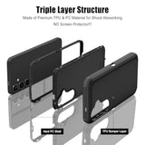 Heavy Duty Rugged Shockproof Case for Samsung Galaxy S24 Plus 5G, Black