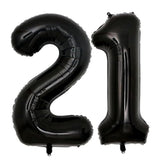 40inch Jumbo Black 21 number balloons for 21st Birthday Decorations helium balloons party supplies use them as Props for Photos (Black 21)
