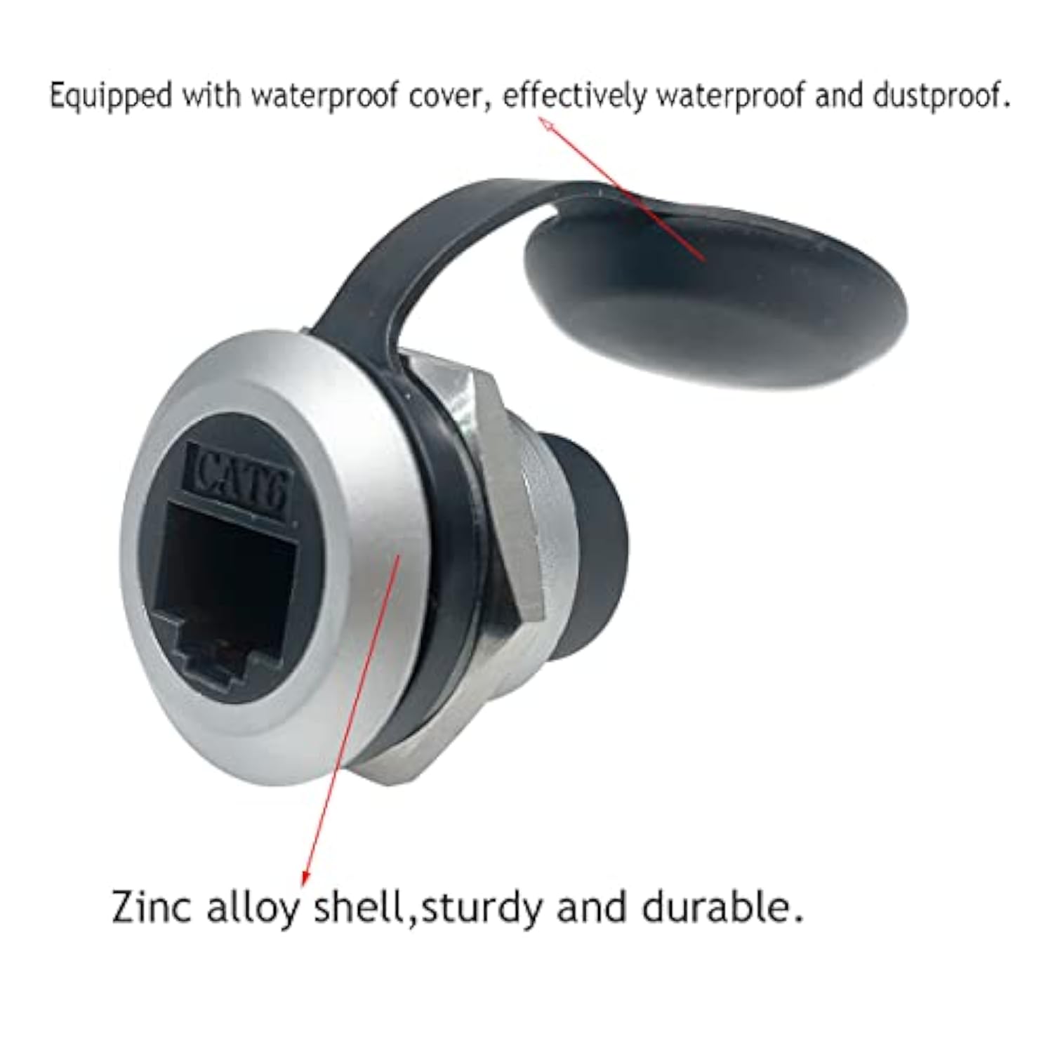 5Pcs Rj45 Cat6 Panel Mount Connector, Cat6 Ethernet Lan Pass Through Coupler,