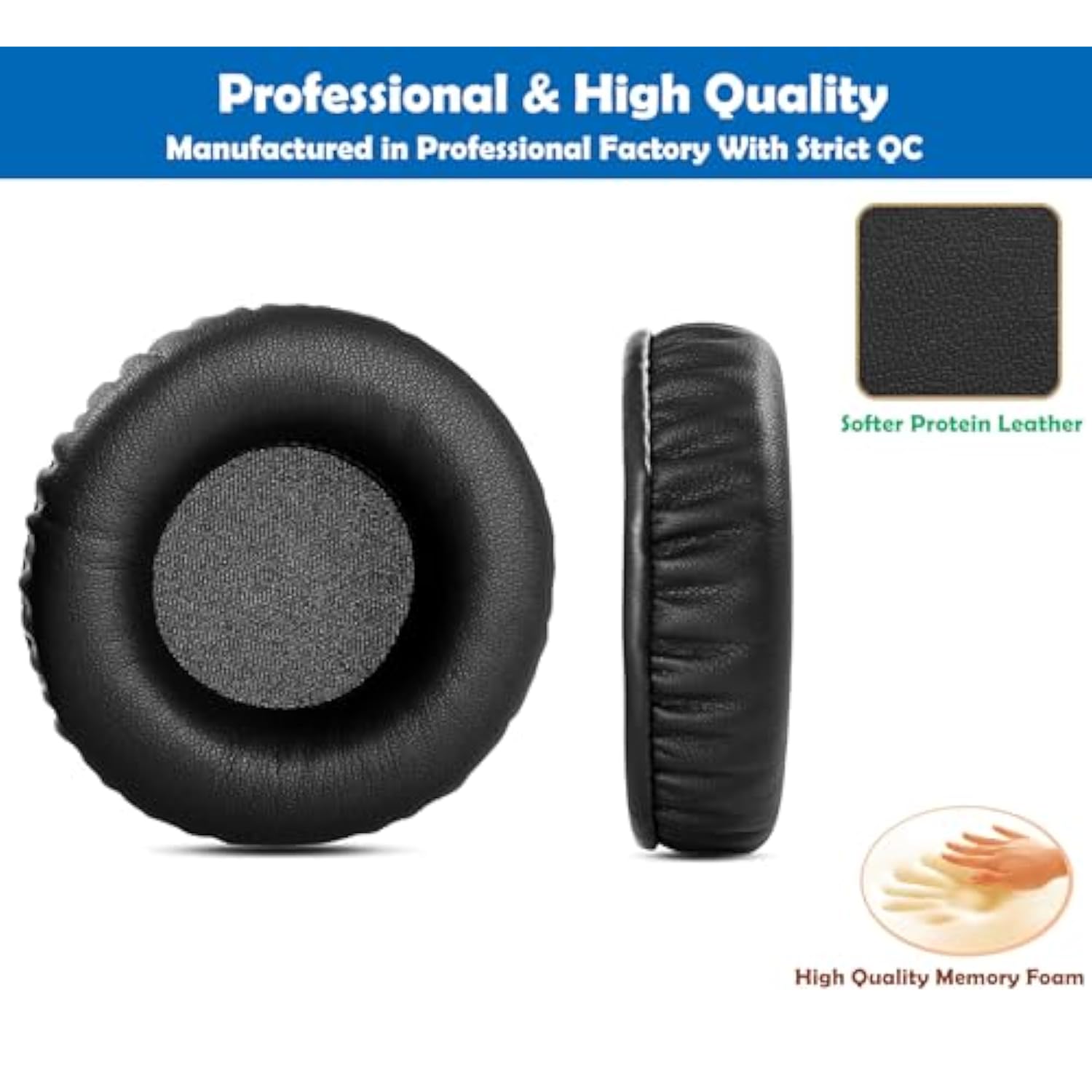 Professional Earpads Cushion Replacement Compatible With Jlab Go Work Wireless On-Ear Headphone Ear Pads With Skin-Friendly Leather And Memory Foam