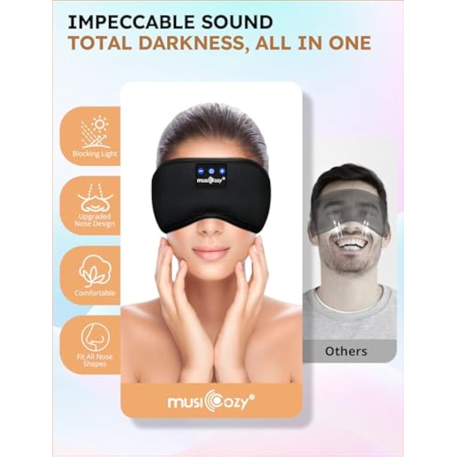Sleep Headphones Bluetooth 5.2 Headband Sleeping Eye Mask For Women Men Wirele