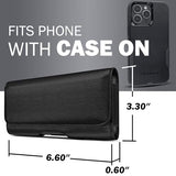 Holster for iPhone Pro Max and Plus (17 16 15 14 13 12 11 Xs Max) - Cell Phone Belt Holder Case with Clip, ID Credit Card Slot Pouch Cover, Large