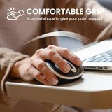 Perixx PERIMICE-721WB Wireless Ergonomic Mouse - 5 Button Optical Design - Silent Clicks - Compatible for Desktop and Laptop PC - Wireless 2.4 GHz - White and Black