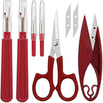 Sewing Seam Ripper Tool,Stitch Remover And Thread Cutter With 2Big+2Small Seam Rippers,1 Pack Thread Snips,1Pack 5”Scissor