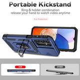 For Galaxy A15 5G Phone Case,Samsung Galaxy A15 5G Case,With Screen Protectors And Camera Cover,[Military Grade] 16Ft.Drop Tested Cover With Magnetic Kickstand Protective Case For Samsung A15 5G, Blue