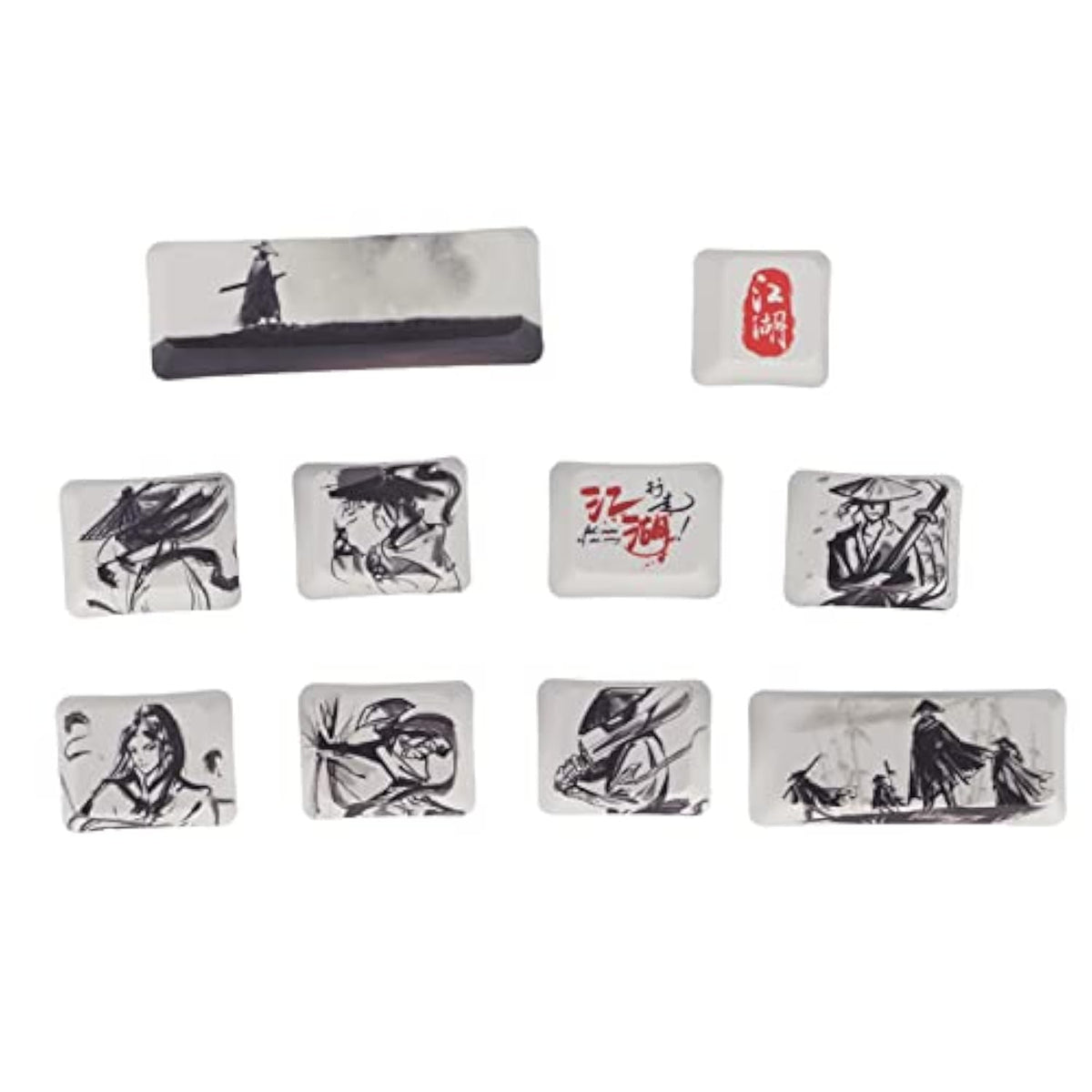 Keyboard Keycaps, Custom Keycap 10 Keys Sublimation Process Ink Martial Arts W