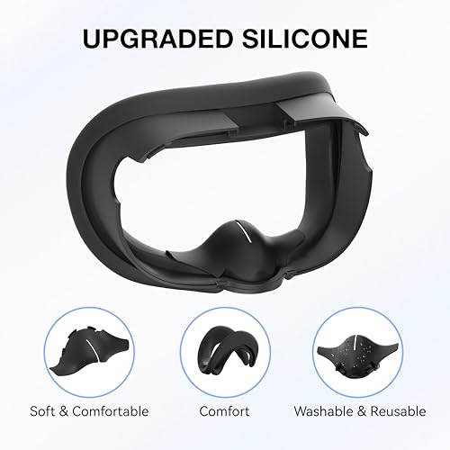 Silicone Cover Set Compatible With Meta Quest 3 Accessories,Face Cover,Controller Grips,Shell Cover,Anti-Leakage Nose Pad,Not For Quest 3S