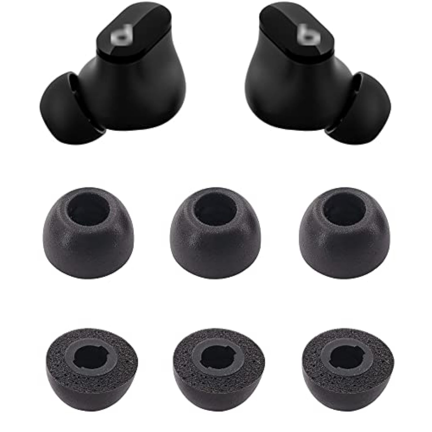 Foam Eartips Compatible With Beats Studio Buds, Medium Size 3 Pairs Soft Memory Foam Earbuds Tips Ear Tips Foam Tips, Compatible With Beats Studio Buds, M, Black