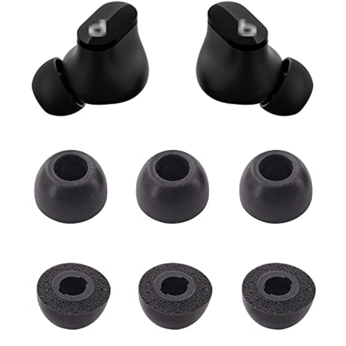 Foam Eartips Compatible With Beats Studio Buds, Medium Size 3 Pairs Soft Memory Foam Earbuds Tips Ear Tips Foam Tips, Compatible With Beats Studio Buds, M, Black
