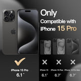 JETech Case for iPhone 15 Pro 6.1-Inch, Heavy Duty Dual-Layer Rugged Protection, Shockproof Protective Tough Phone Cover with Matte Back (Black)