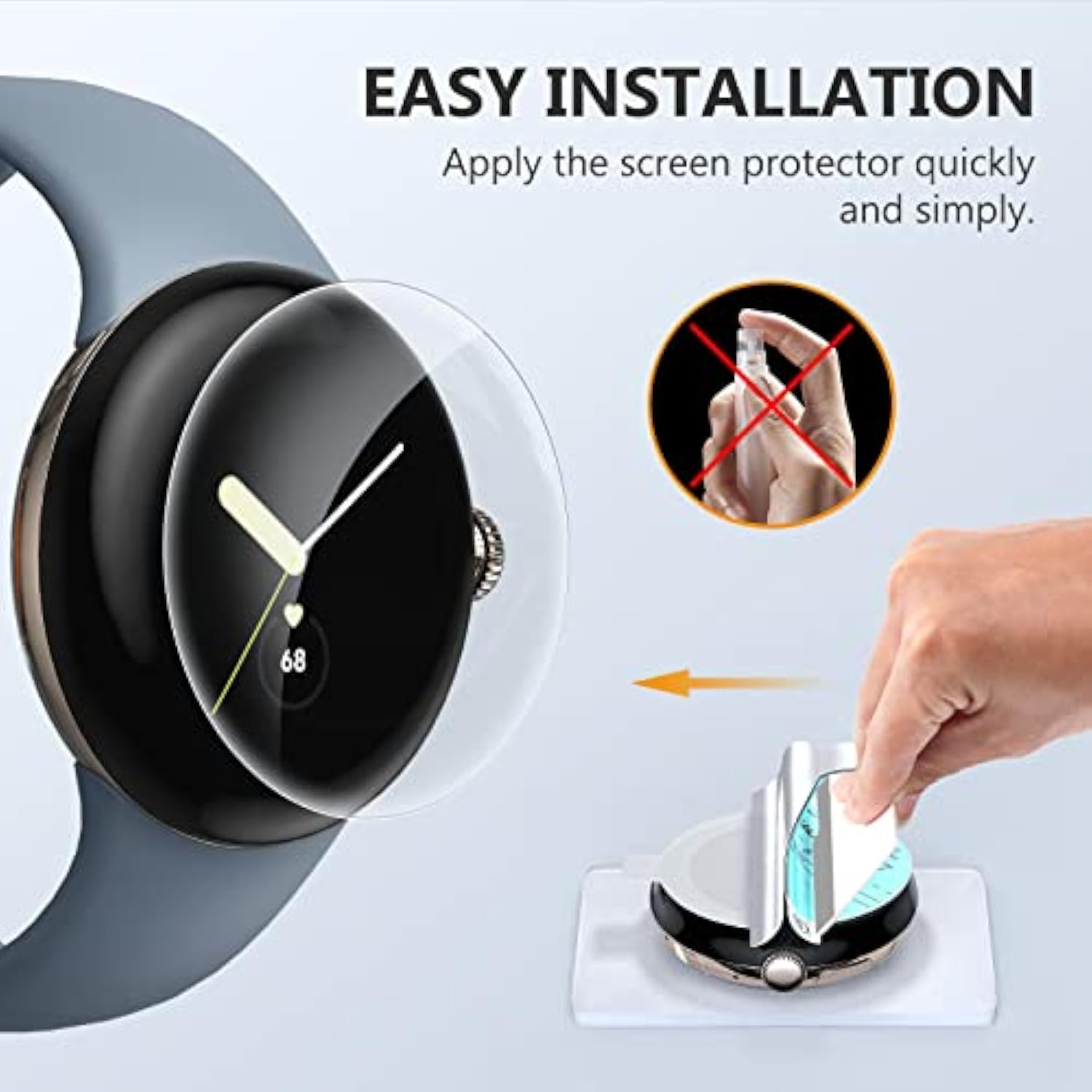 Google Pixel Watch 3 41mm TPU Screen Protector 6-Pack Self-Healing Anti-Scratch