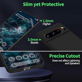 Magnetic Slim Case Fit For Google Pixel 10 Pro Xl Case(2025)[Compatible With Pixelsnap/Magsafe] Ultra-Thin Lightweight Durable Minimalist Matte Hard Cover Shockproof Non Slip Ring-Black