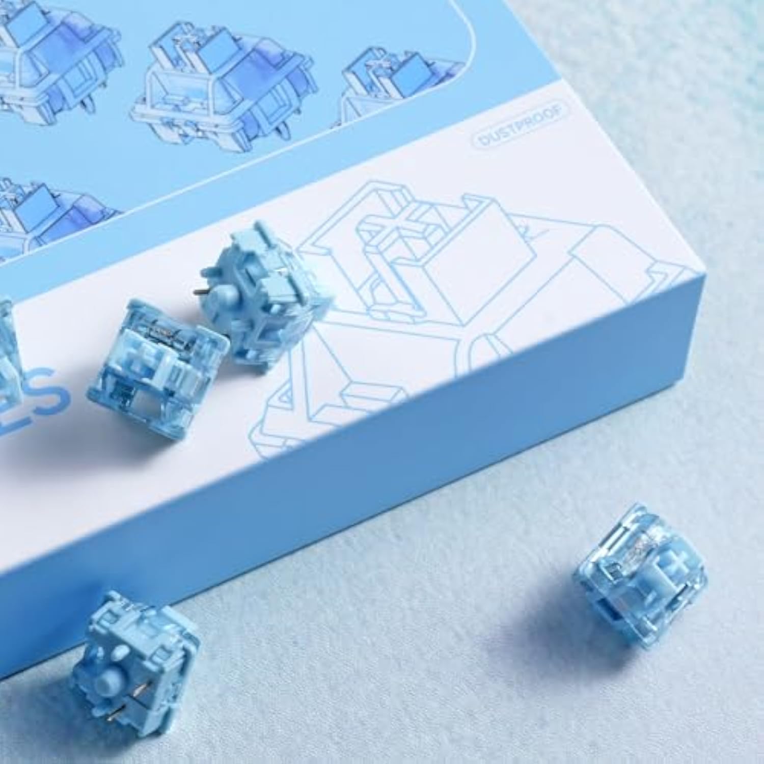 V3 Cream Blue Pro Keyboard Switch With Dustproof Stem For Mechanical Gaming Ke