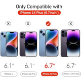Tempered Glass Screen Protector 6.7'' For Iphone 14 Plus - 3 Pack With Camera Lens Protector & Alignment Frame, Anti-Scratch Case Friendly Transparent Hd Clear Film