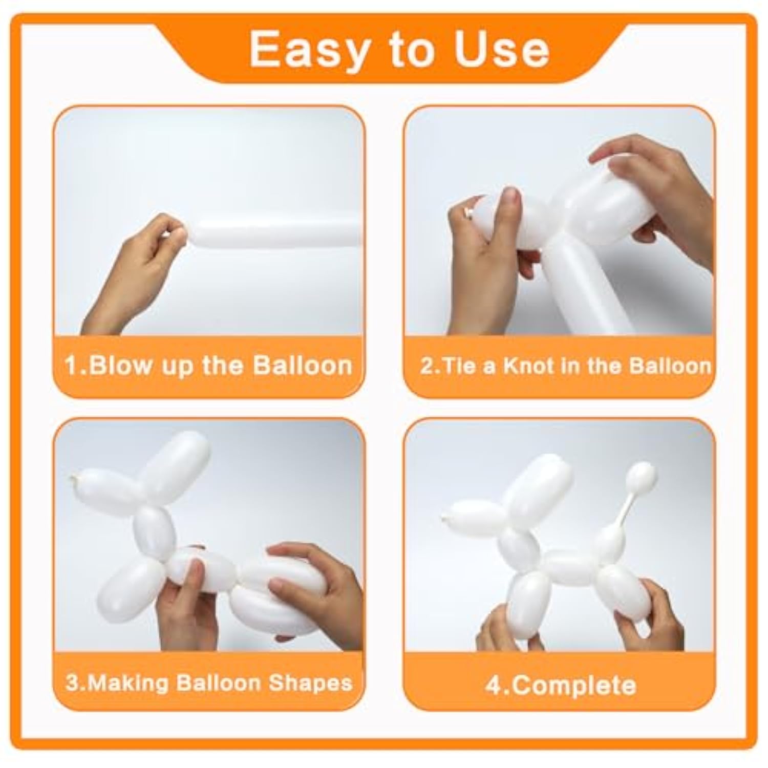 100Pcs 260 Balloons White Twisting Animal Balloon Thickening Latex Modeling Long Magic Balloon For Animal Model Skinny Clown Christmas Birthday Wedding Party Garland Decorations