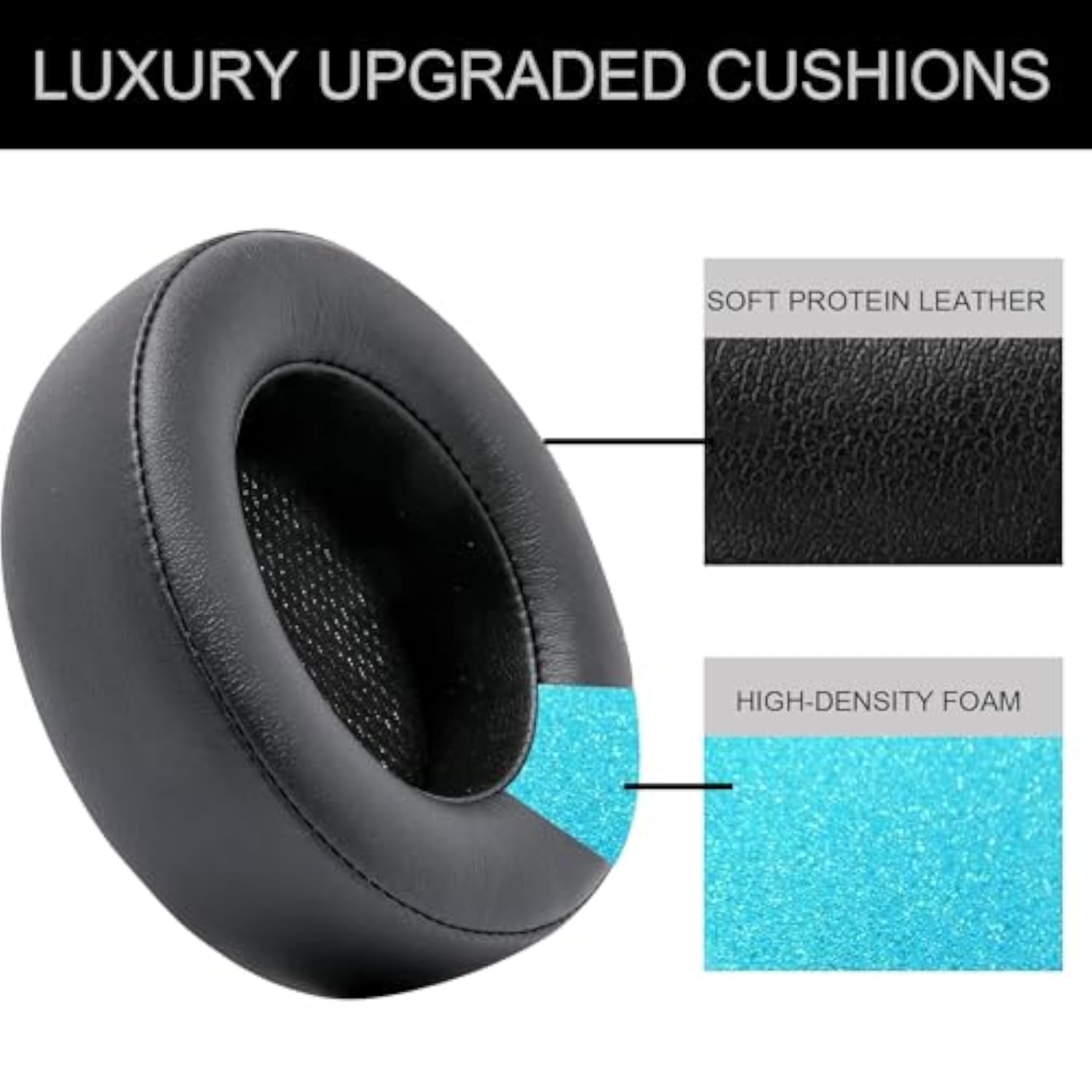 Replacement Earpads For Corsair Virtuoso Rgb Wireless Xt Se Gaming Headset, Soft Memory Foam Protein Leather Ear Cups Cover Repair Part -Black