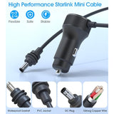 3 In 1 Starlink Mini Cable, 12V-48V Input Stable 20V 100W Output, Car Charger Dc Power Cable + Cigarette Lighter Adapter, Usb-C Pd 40W & Usb-A 30W Ports, Digital Display (9.8Ft/3M)