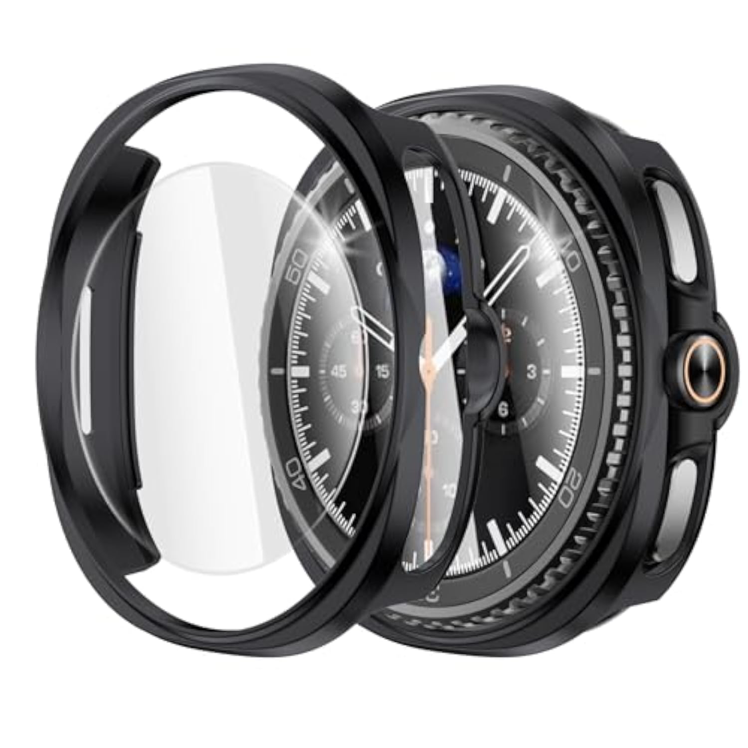 For Samsung Galaxy Watch 8 Classic Screen Protector Case 46Mm Cover, [2+2Pack] Scratch Resistant Tempered Glass Screen Protector & Hard Pc Bumper For Galaxy Watch8 Classic 46Mm(Not For Others)