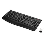 Wireless Keyboard, 2.4G Full-Sized Ergonomic Wireless Computer Keyboard With Wrist Rest For Windows, Mac Os Laptop/Pc/Desktop/Notebook(Black)