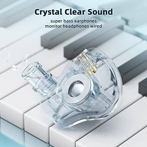KBEAR KS1 in Ear Monitor Bass Earbuds Wired Earbuds,Clear Sound Stereo Headphones, Vocals Forwards High Resolution Noise Canceling Earphones, Dual