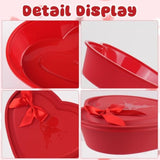 20 Pcs Valentine'S Day Birthday Wedding Party Heart Shape Containers With Red Bows,22Oz/650Ml Heart Shaped Box With Lid,Food Storage Containers For Valentine'S Day