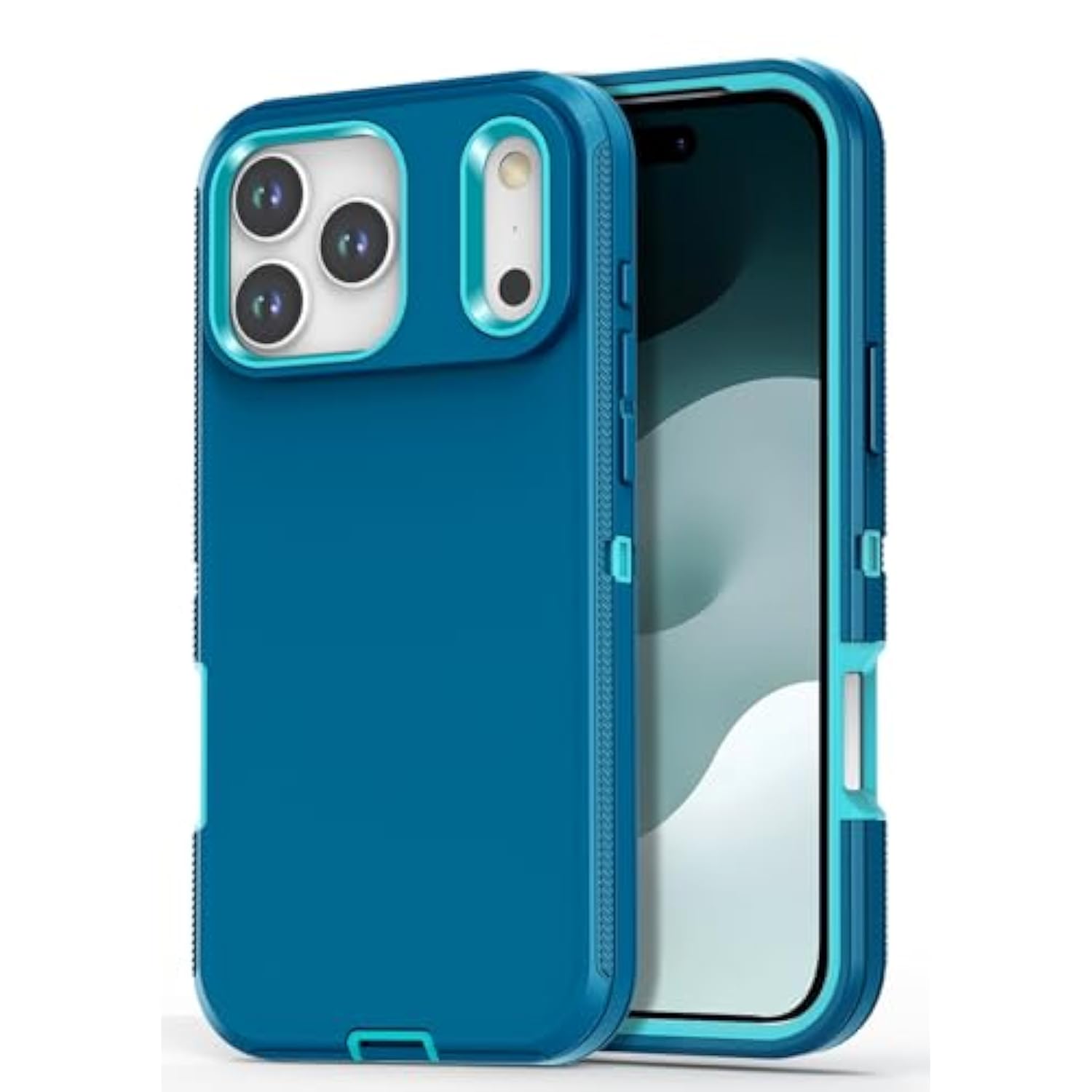 Designed For Iphone 17 Pro Case,[Without Screen Protector] Shockproof/Dust/Drop Proof 3-Layer Full Body Protection Rugged Heavy Duty Phone Case Cover For Iphone 17 Pro 6.3", Turquoise