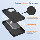 iPhone 14 Shockproof Silicone Case with Screen & Enhanced Camera Black