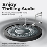Bluetooth Headphones Over Ear, 60H Playtime, 4 EQ Modes Wireless Headphones with Microphone, Hi-Fi Stereo Deep Bass Foldable Headphone, Soft Foam Ear