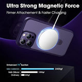 Designed Case For Iphone 14 Pro Max With Magnetic Invisible Stand [Military Drop Protection] [Compatible With Magsafe] Shockproof Slim Translucent Matte Promax Case 6.7 Inch, Purple