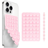 Double-Sided Silicone Suction Phone Mount Hands-Free Grip Light Pink