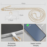 Phone Lanyard Crossbody Phone Chain Detachable Phone Strap With Metal Neck Phone Holder Phone Charm Lightweight Iphone 16 Lanyard Chain With Phone Tether Tab For Women Girl Shopping Traveling