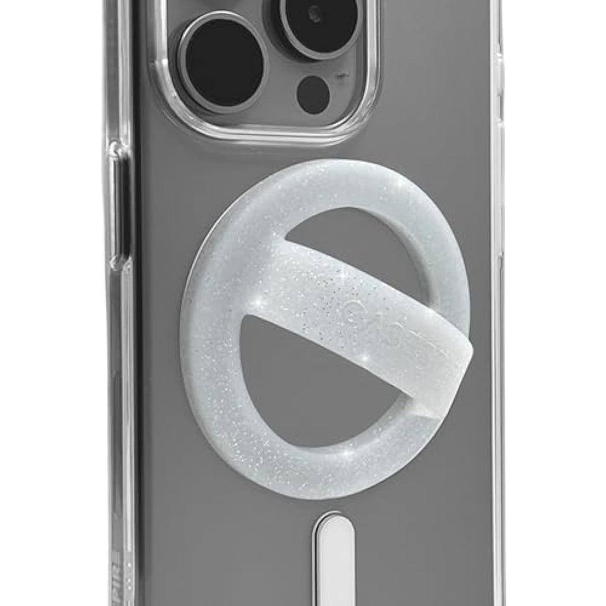 Magnetic Silicone Phone Grip Soft Finger Loop Holder For Magsafe Cases And S (White Sparkle)