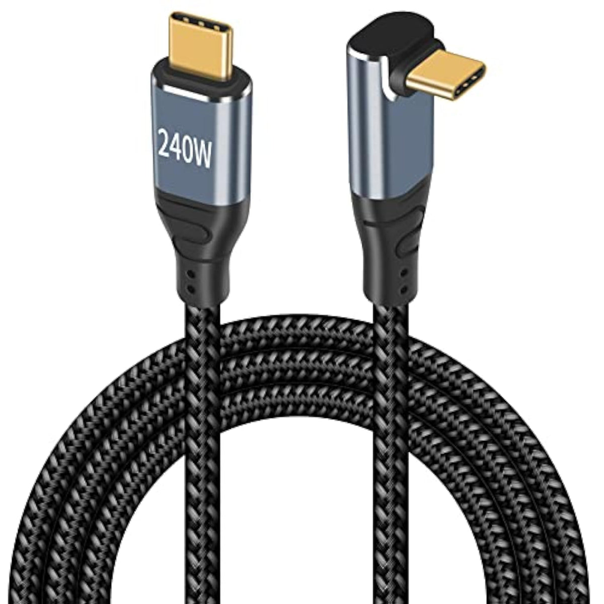 240W Usb C Cable 90 Degree, 10Ft Type C To Type C Cable, 90 Degree Usb C Cable