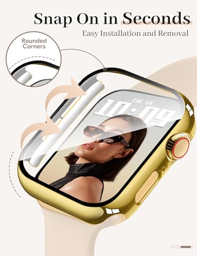 42mm Case Compatible with  Watch Series 10/11 with HD Tempered Glass Screen Protector, Hard PC Case Full Coverage Protective Anti-Scratch Bumper