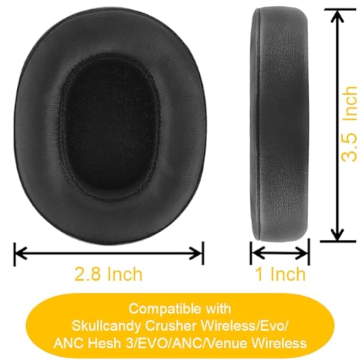 Preminum Headphone Relacement Ear Pads For Skullcandy Crusher Wireless/Evo/Anc Hesh 3/Evo/Anc/Venue Wireless Headphones Earpad Cushions Enhanced Foam Noise Isolation Improved Comfort