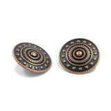 10 Pieces Beads Wheel Metal Shank Buttons. 23Mm (7/8 Inch) (Antique Co