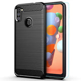 Galaxy A11 Case,Samsung A11 Case,With Hd Screen Protector,Maikezi Soft Tpu Slim Fashion Non-Slip Protective Phone Case Cover For Samsung Galaxy A11(Black Brushed Tpu)