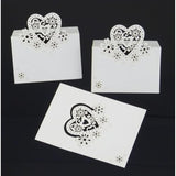 Pack Of 50 Cut Heart-Shaped Hollow Wedding Table Number Name Place Card Wedding Party Decoration