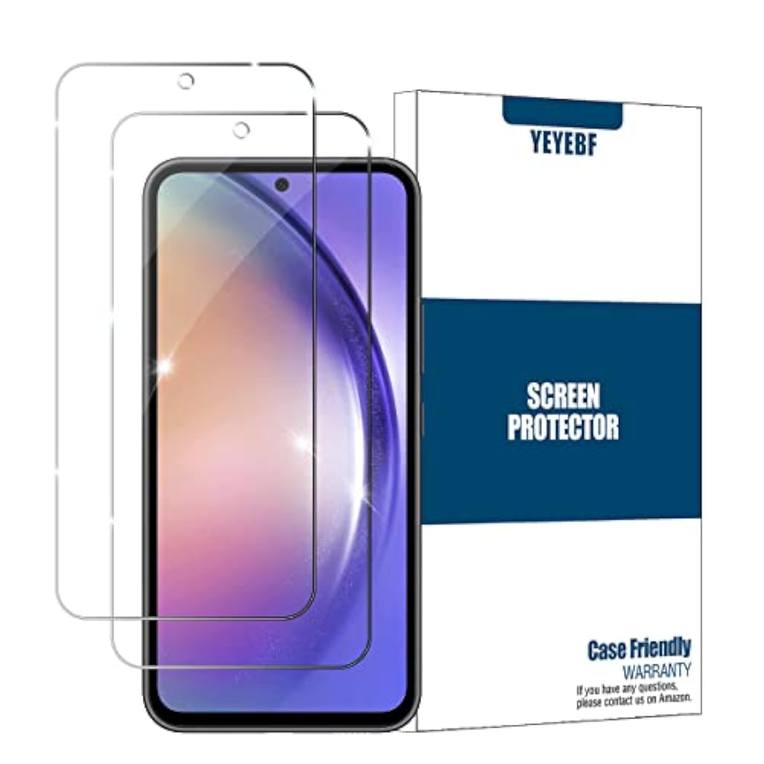 Galaxy A54 5G Screen Protector, [2 Pack] Hd-Clear Tempered Glass Screen Protector [3D Touch][Bubble-Free][Anti-Scratch][Case-Friendly] Screen Protector Glass For Samsung Galaxy A54