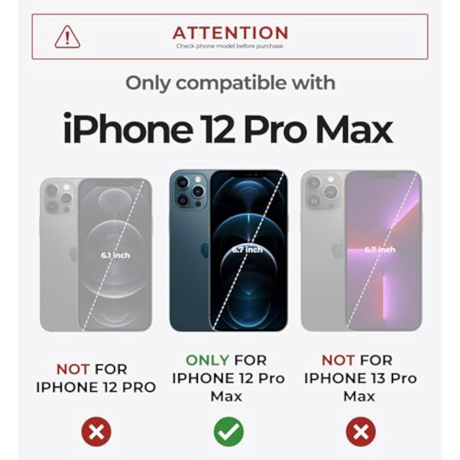 For Iphone 12 Pro Max Case With Camera Cover [Compatible With Magsafe] [Built-In Screen Protector] Heavy-Duty Shockproof Full-Body Rugged Protective Magnetic Cover With Kickstand, Black