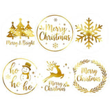 Merry Christmas Stickers - 2 Inch 120Pcs Gold Foil Holiday Stickers Merry And Bright Sticker Large Round Christmas Tree Snowflake Snowman Labels For Envelope Seals Cards Ornaments (White)